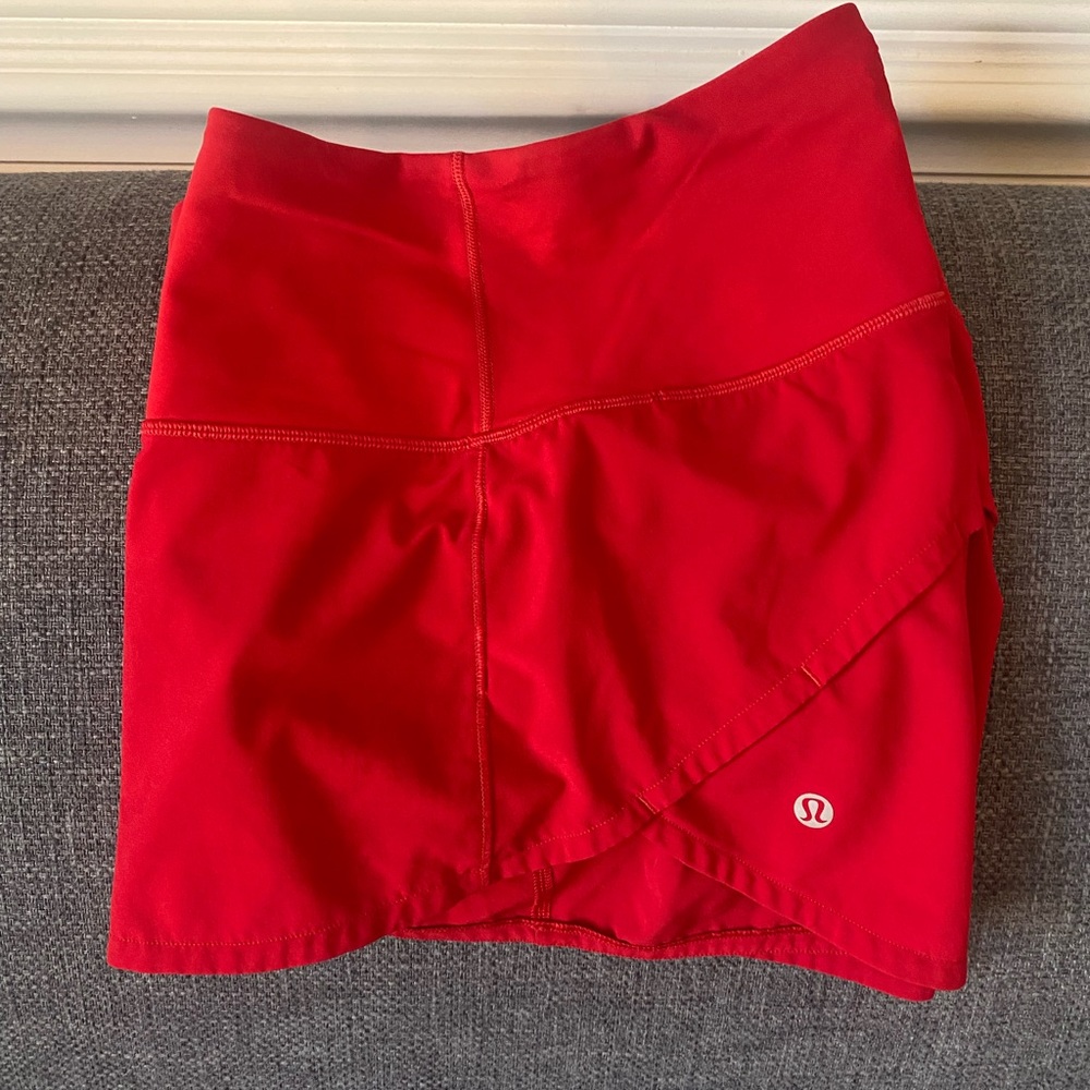 Lululemon Red Athletic Skirt
